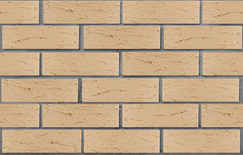 Кирпич лицевой пустотелый бежевый рустик