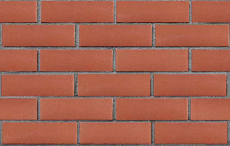 Клинкер фасадный красный Лондон гладкий