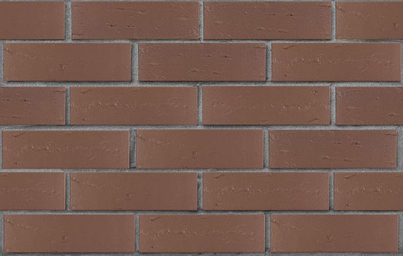 Кирпич лицевой пустотелый темно-коричневый рустик