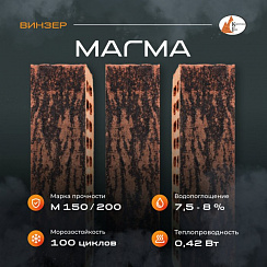 Кирпич лицевой пустотелый Винзер Магма